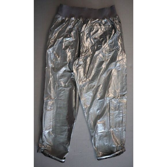 FP Movement OB1870057 Women's Sz S Silver Mesmerize Me Shine Pants - Picture 2 of 16